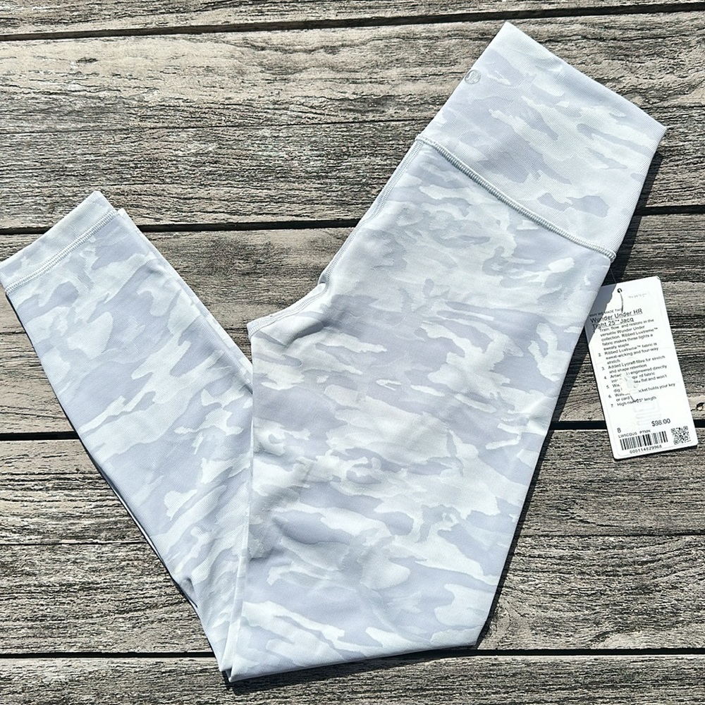 lululemon athletica Light Gray White Camo Leggings